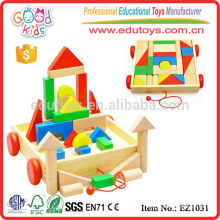 EZ1031 Factory price 30pcs colorful creative Large Children Blocks Toy in cart